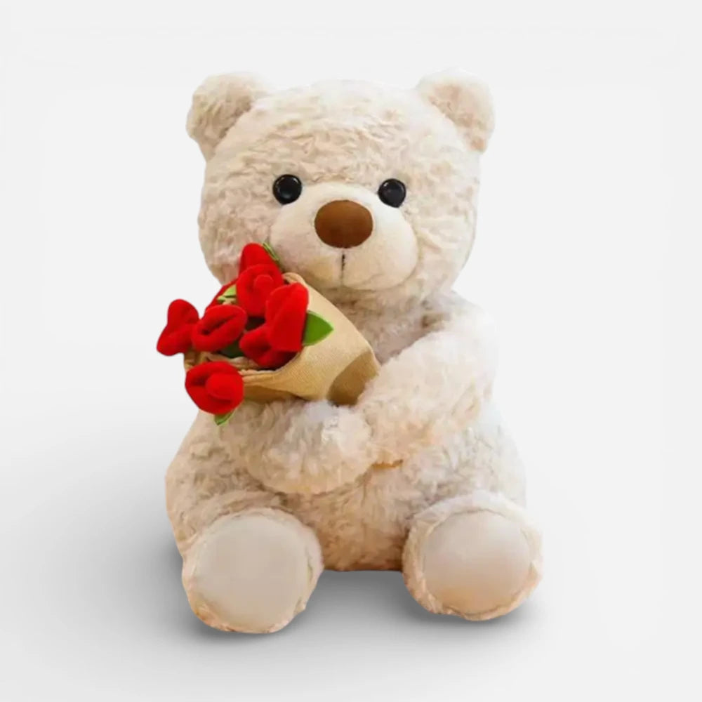 Peluche Ours Roses
