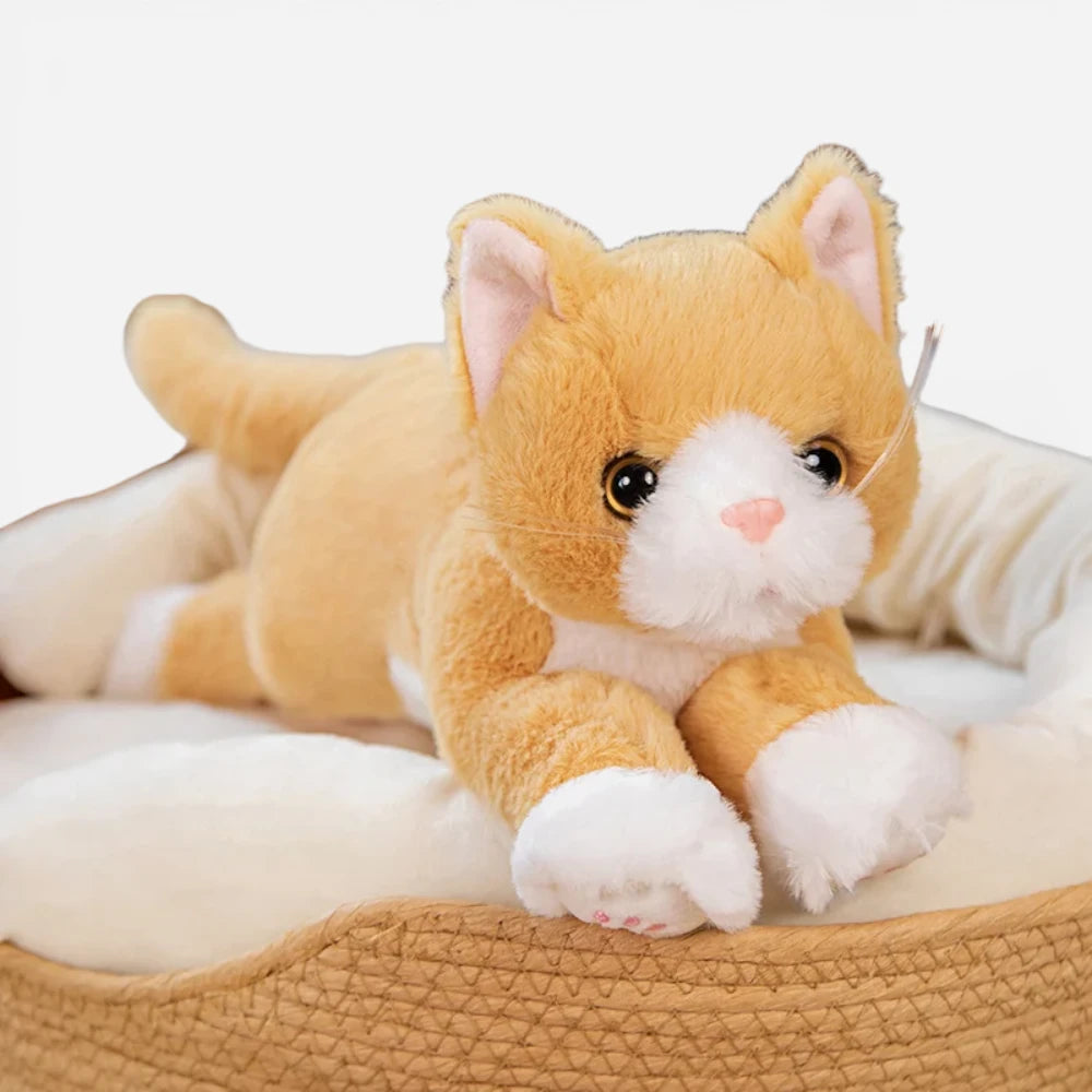 Peluche Chat Simulation Couchée