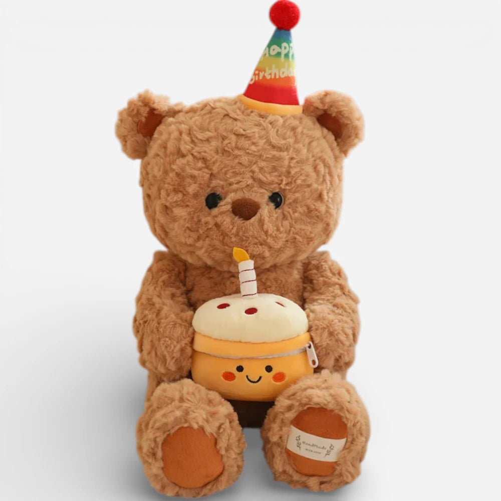 Peluche Ours Gâteau Anniversaire