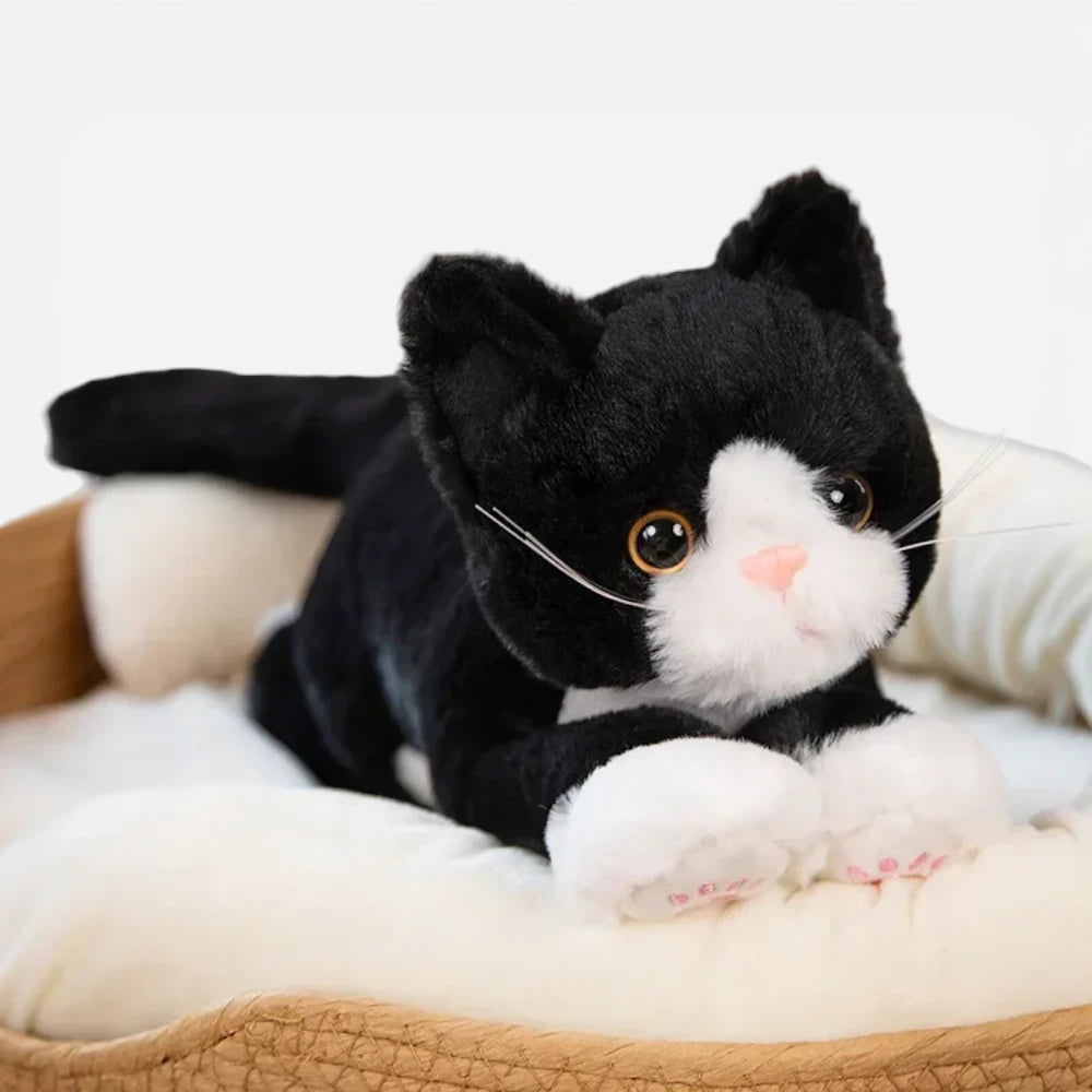 Peluche Chat Simulation Couchée