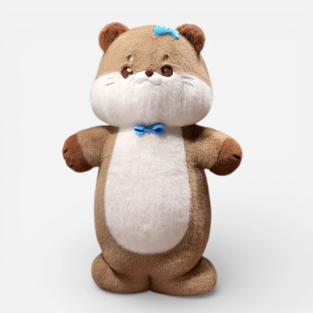 Peluche Loutre Noeud Coussin