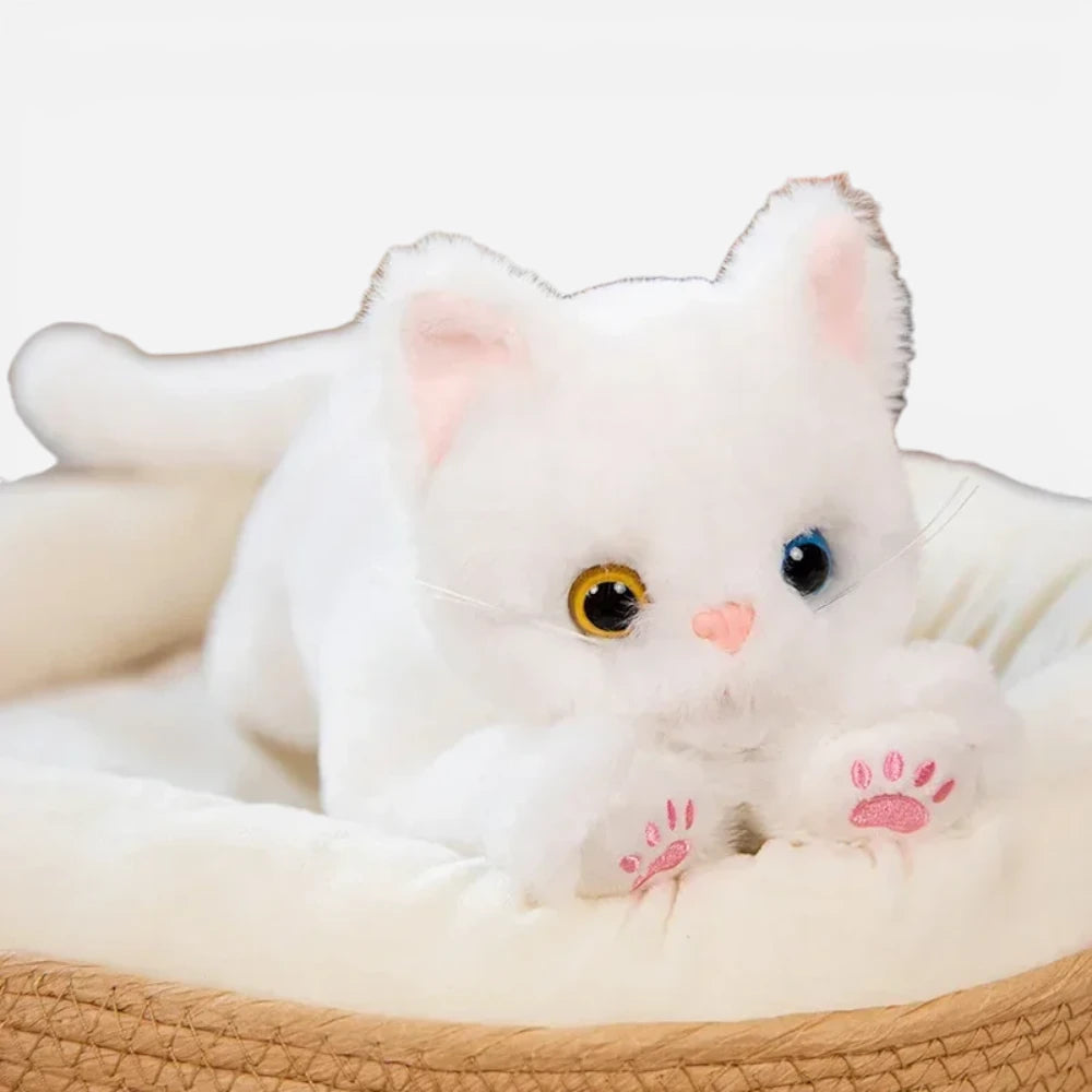 Peluche Chat Simulation Couchée